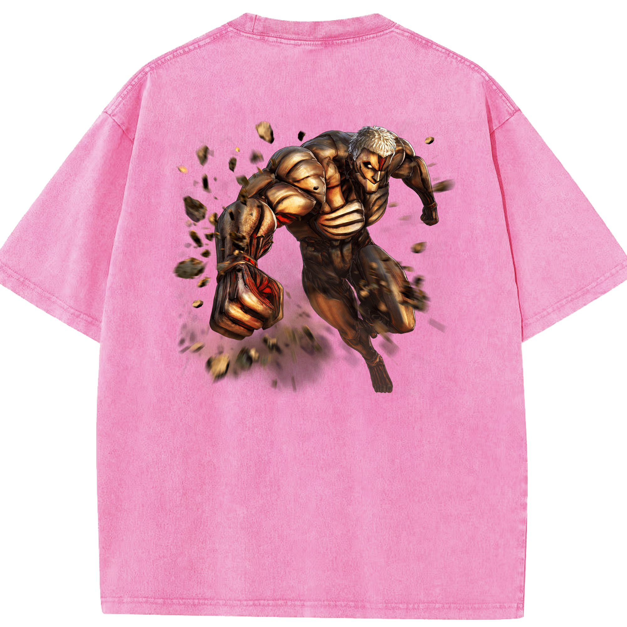 （画像用） 進撃の巨人 Attack on Titan 綿100% ヴィンテージ風 半袖Tシャツ（背面プリント）